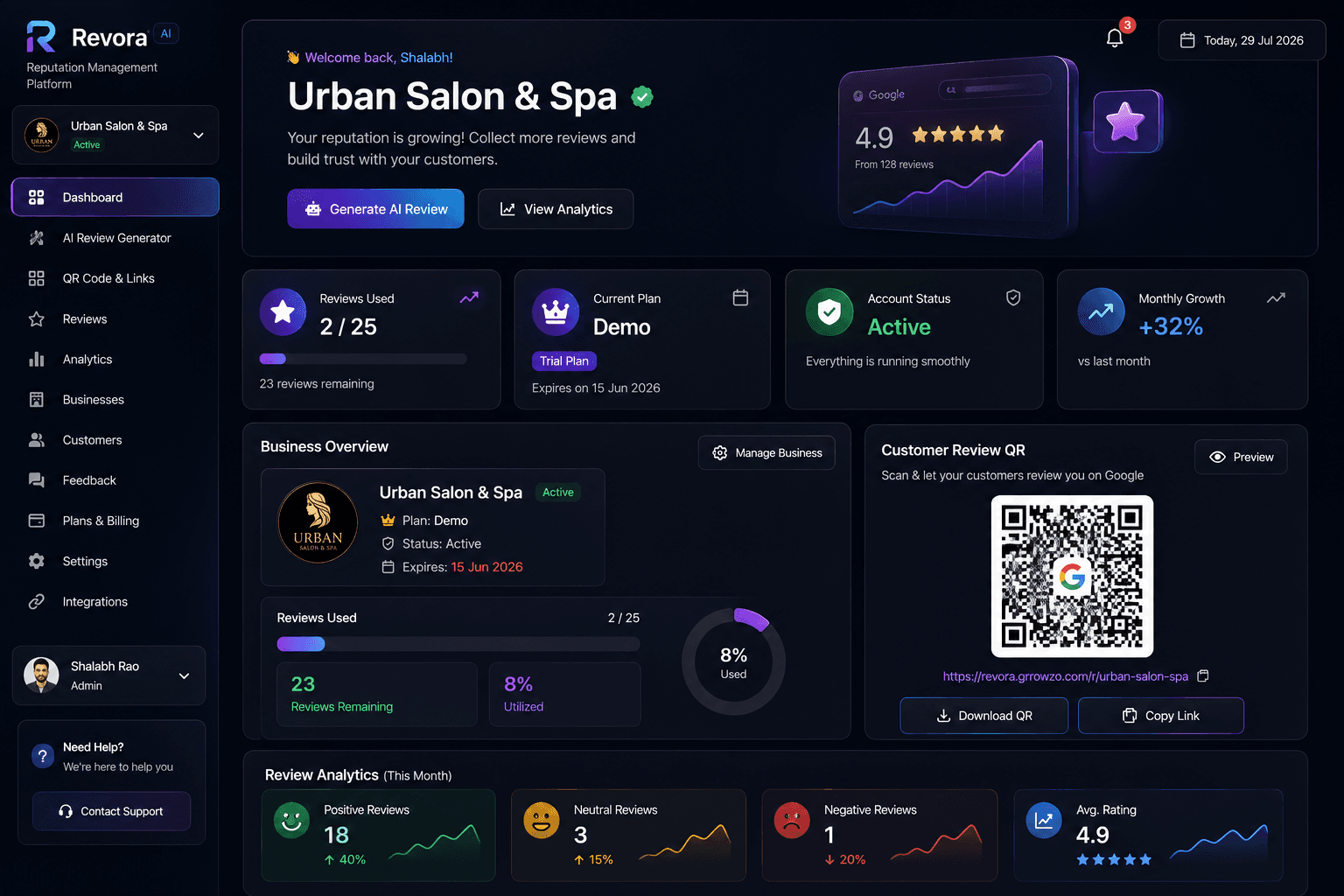 Revora Dashboard